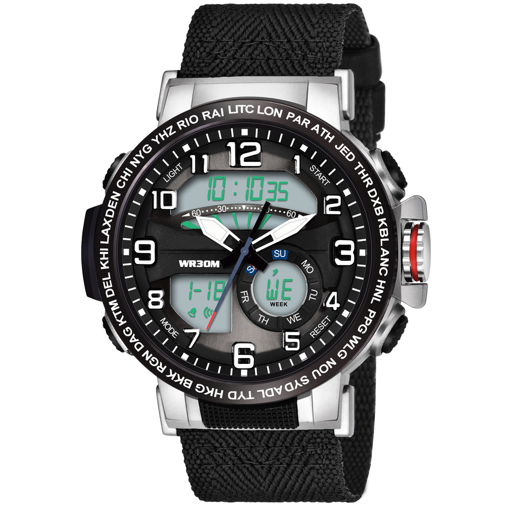 Harbor 1001 Black Analog Digital Wrist Watch For Men