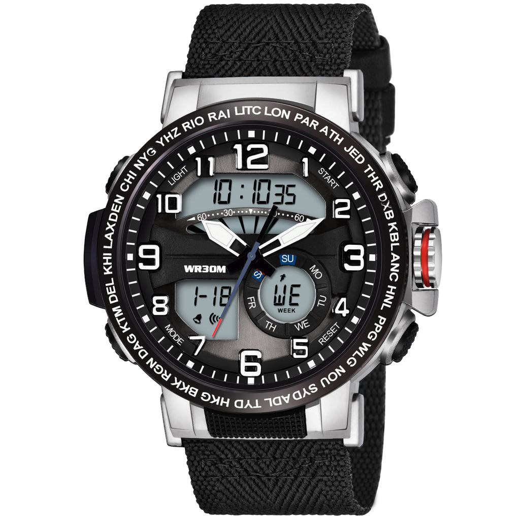 Harbor 1001 Black Analog Digital Wrist Watch For Men