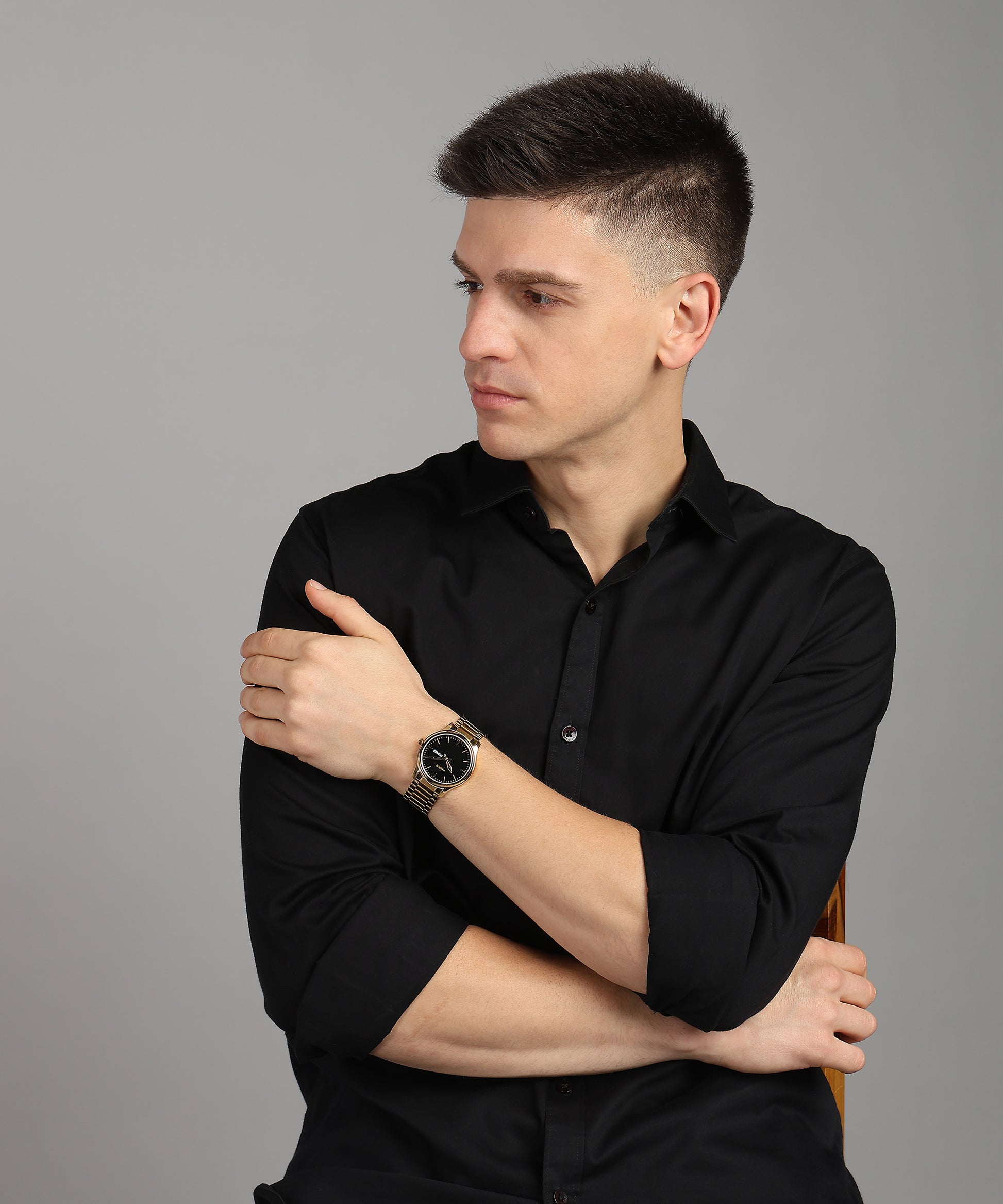 Harbor Gold Black Day & Date Watch