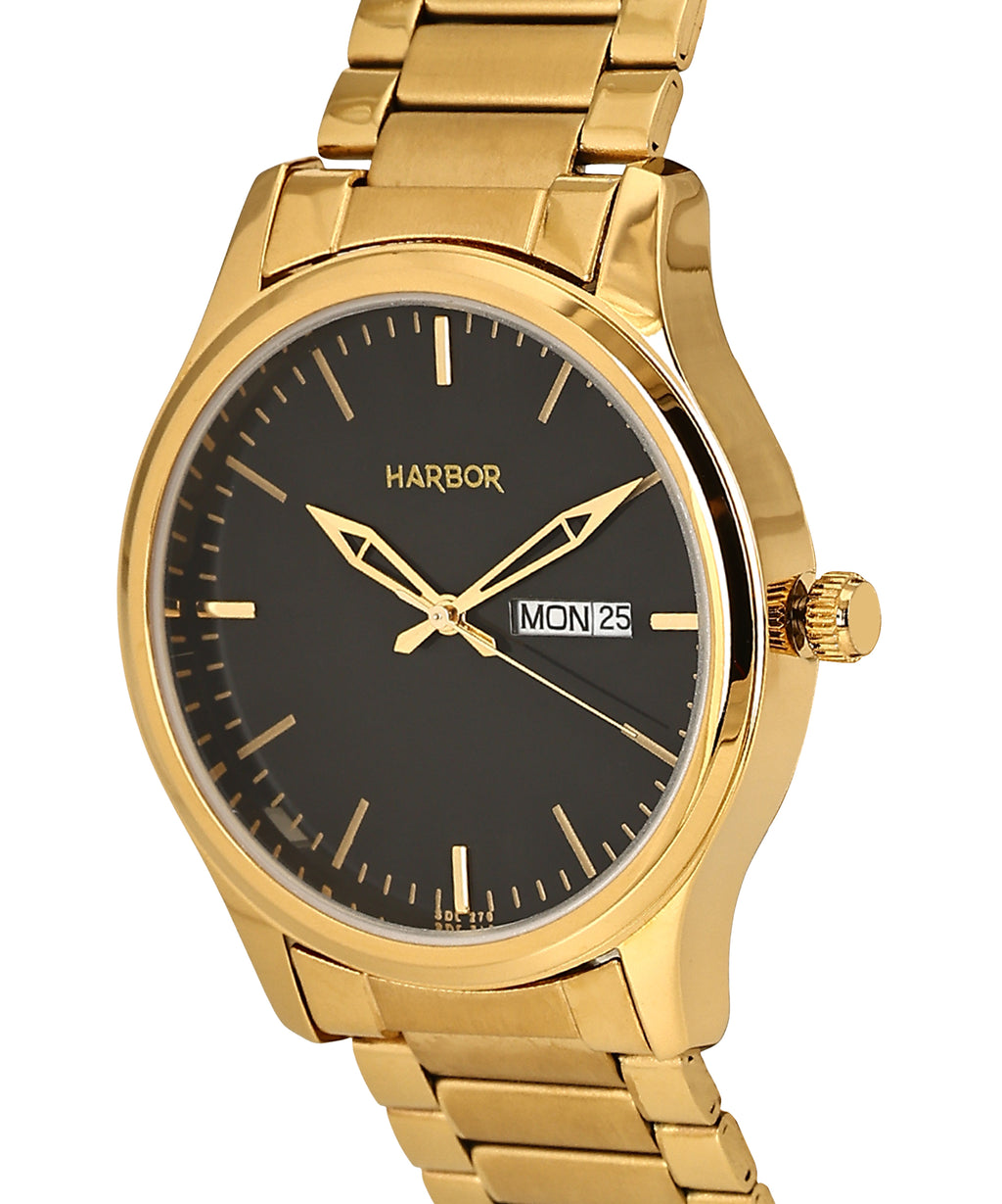 Harbor Gold Black Day & Date Watch