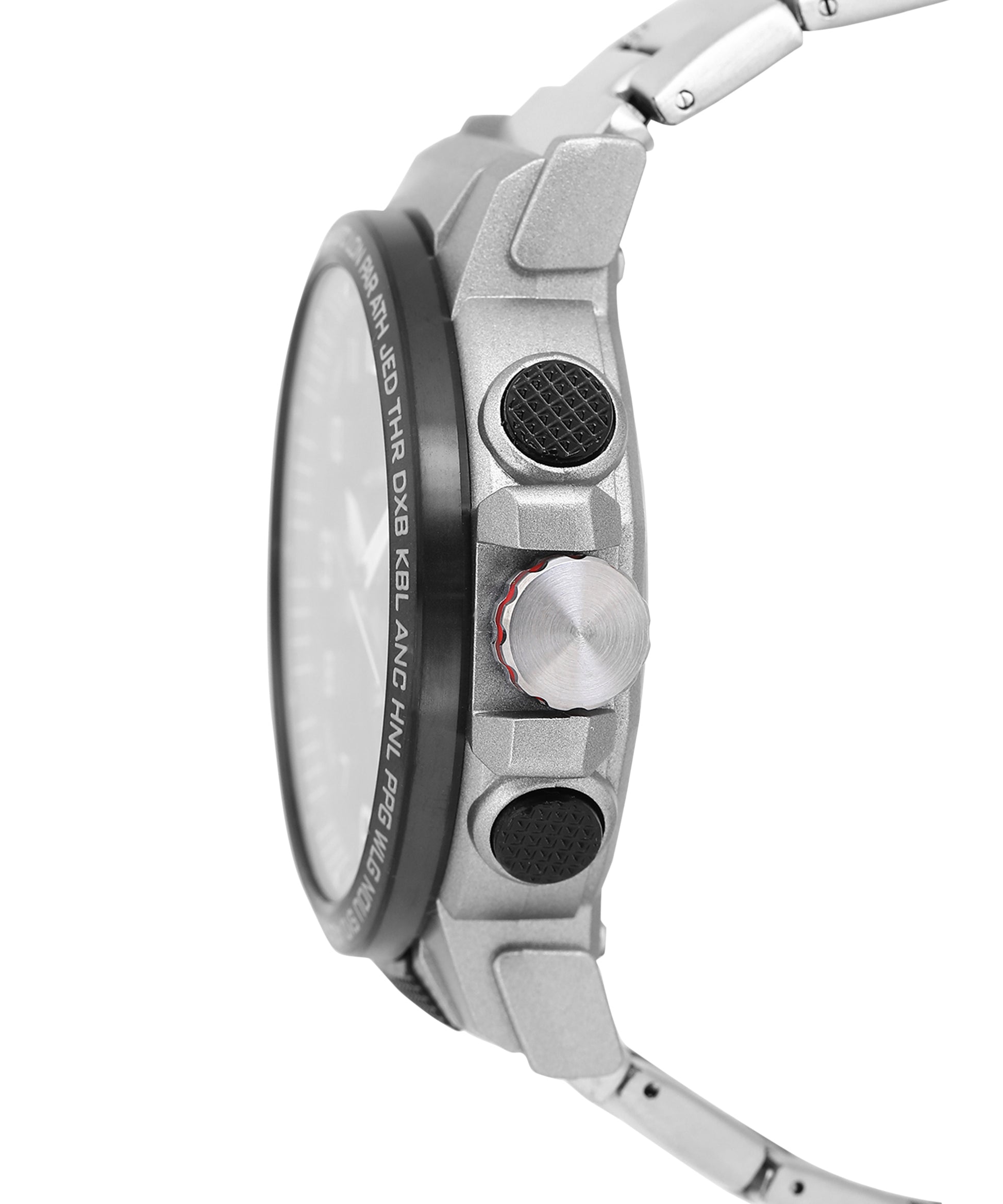 Harbor 1002 Stainless Steel Strap Analog Digital Sports Watch For Men