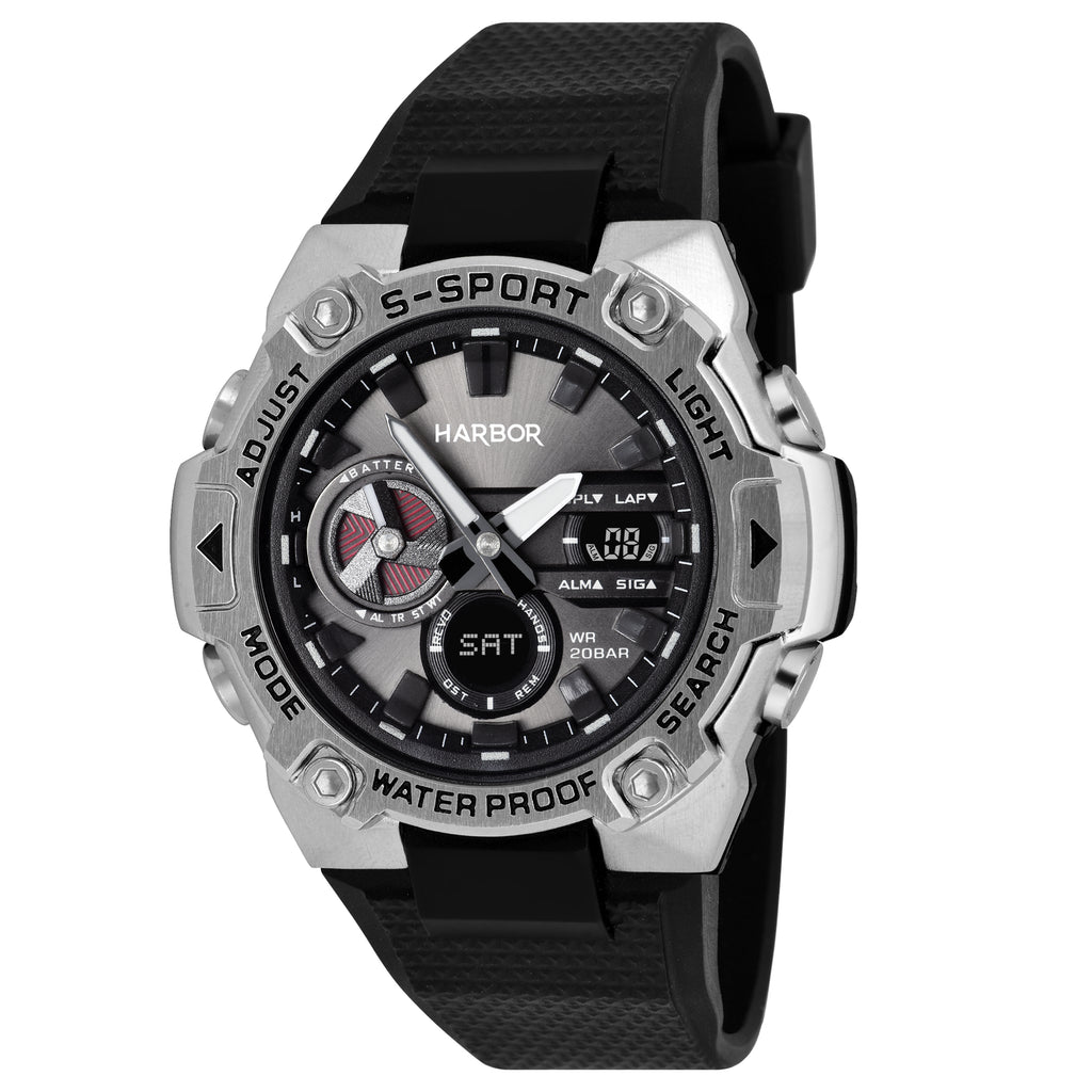 Harbor 9125 Black Multi Time Zone Watch