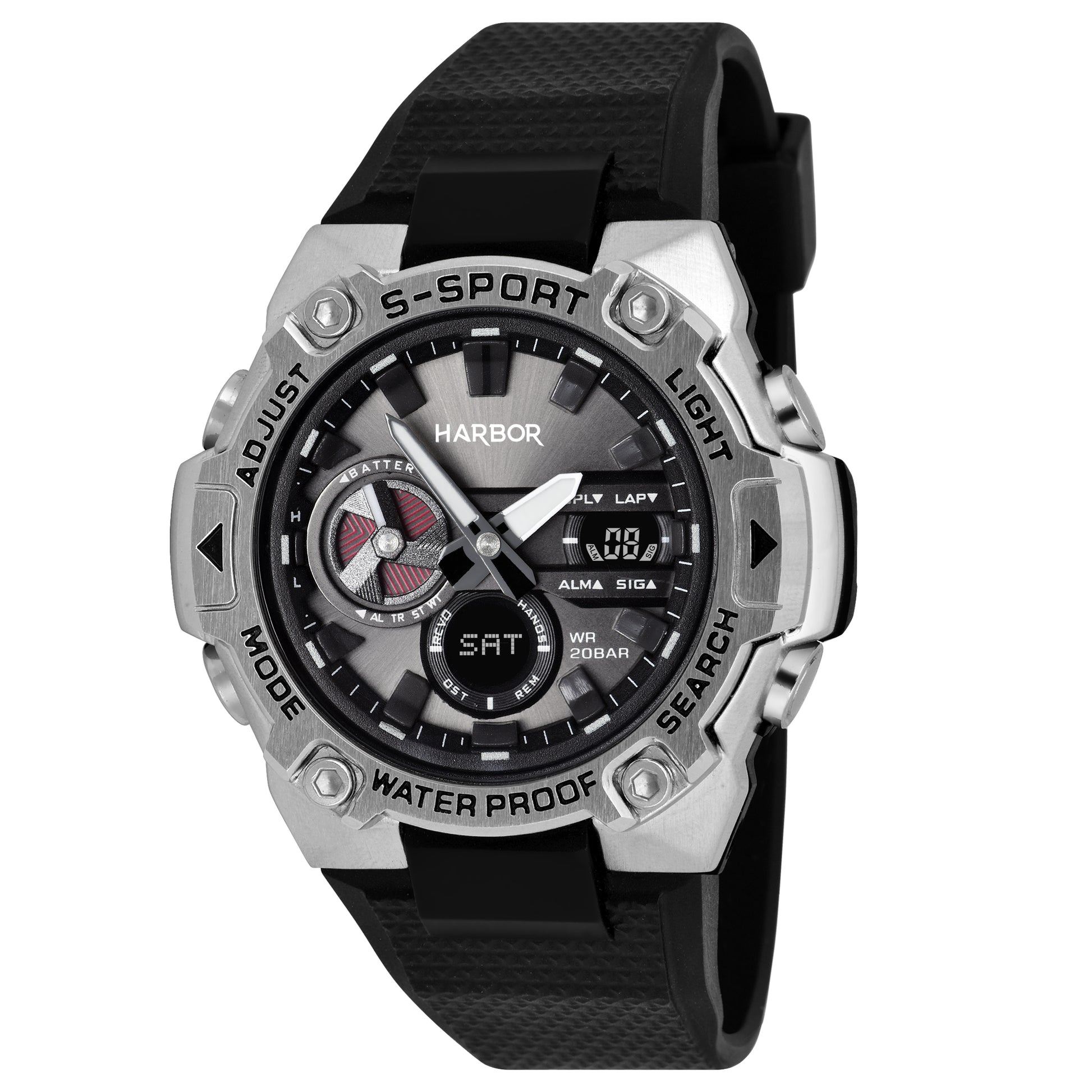Harbor 9125 Black Multi Time Zone Watch