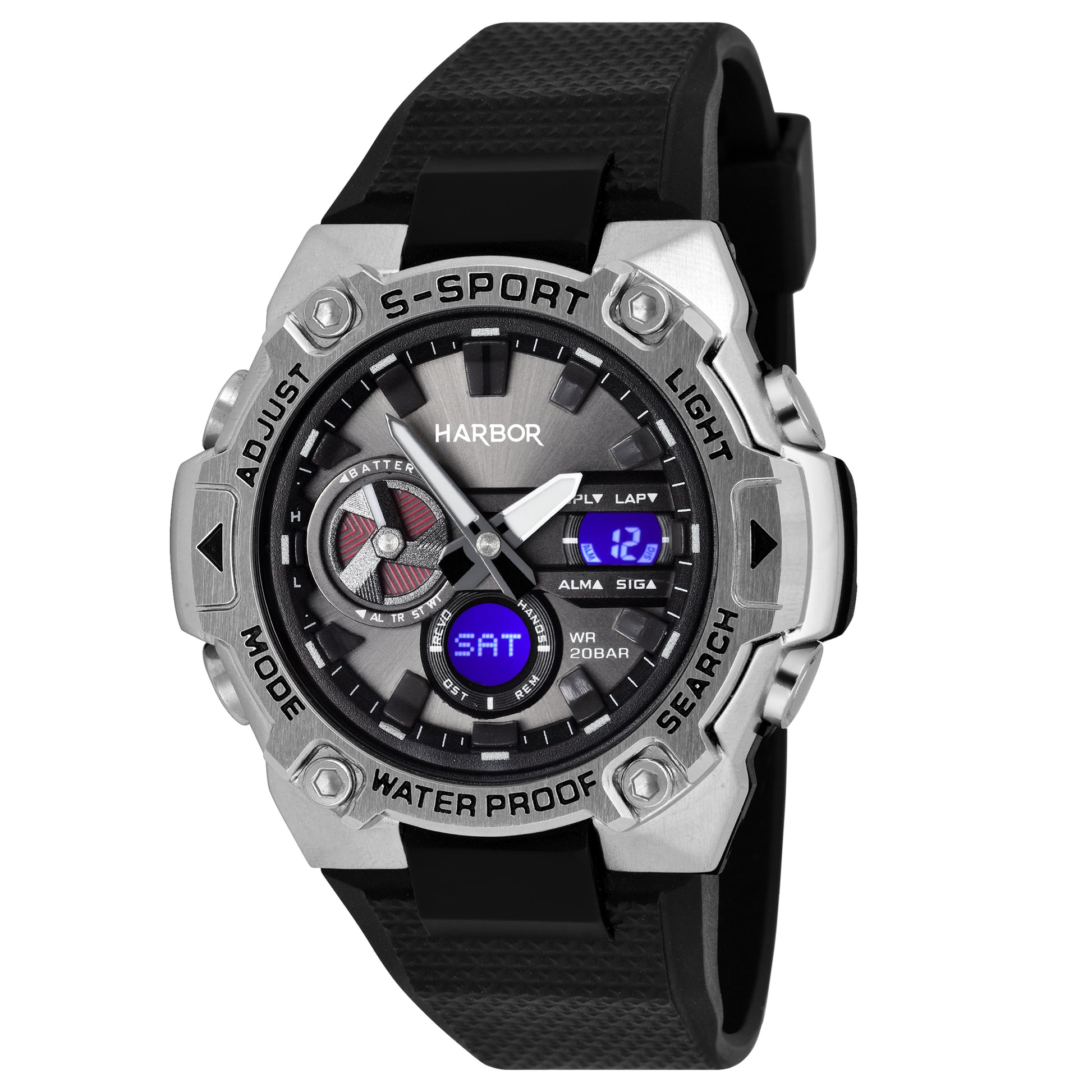 Harbor 9125 Black Multi Time Zone Watch
