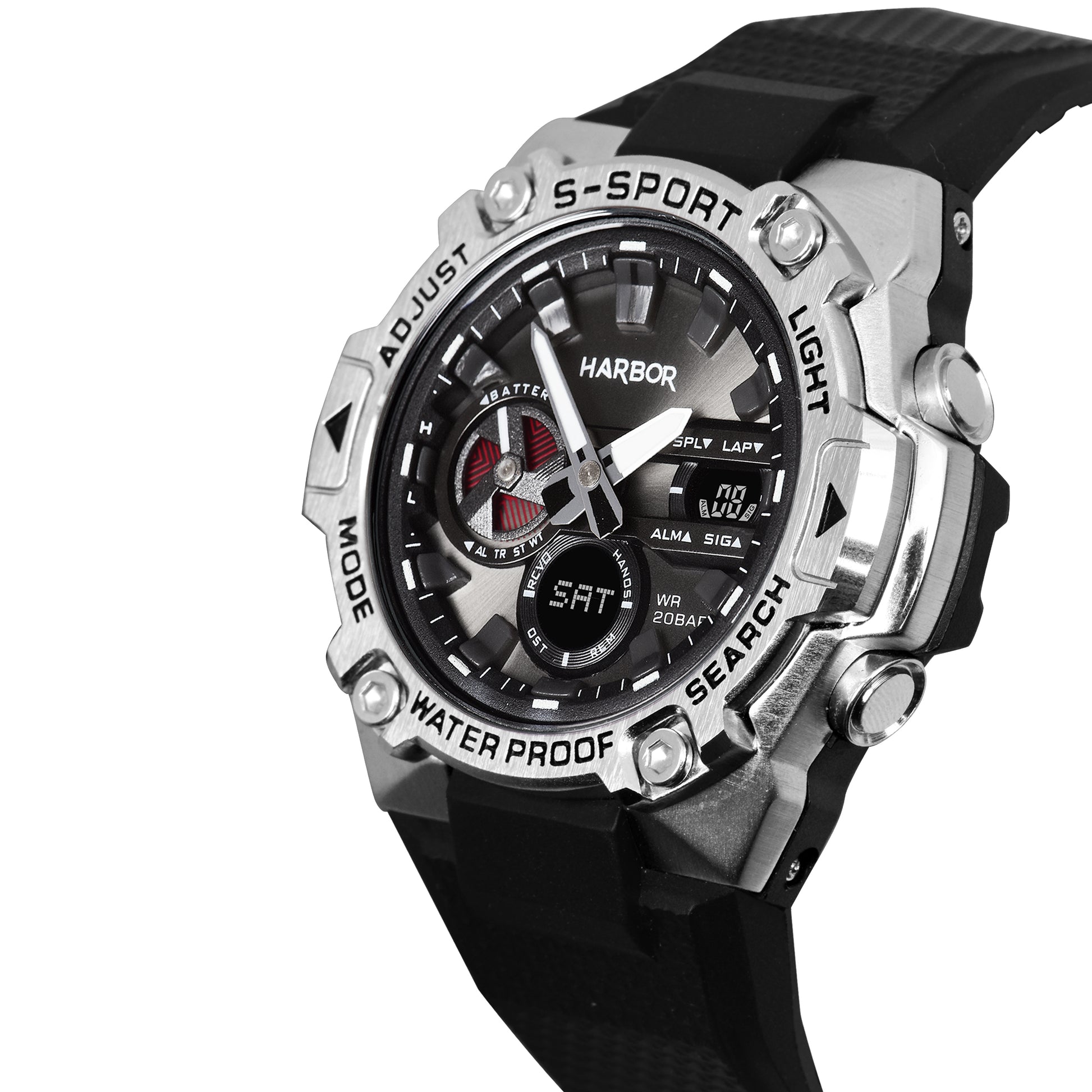 Harbor 9125 Black Multi Time Zone Watch