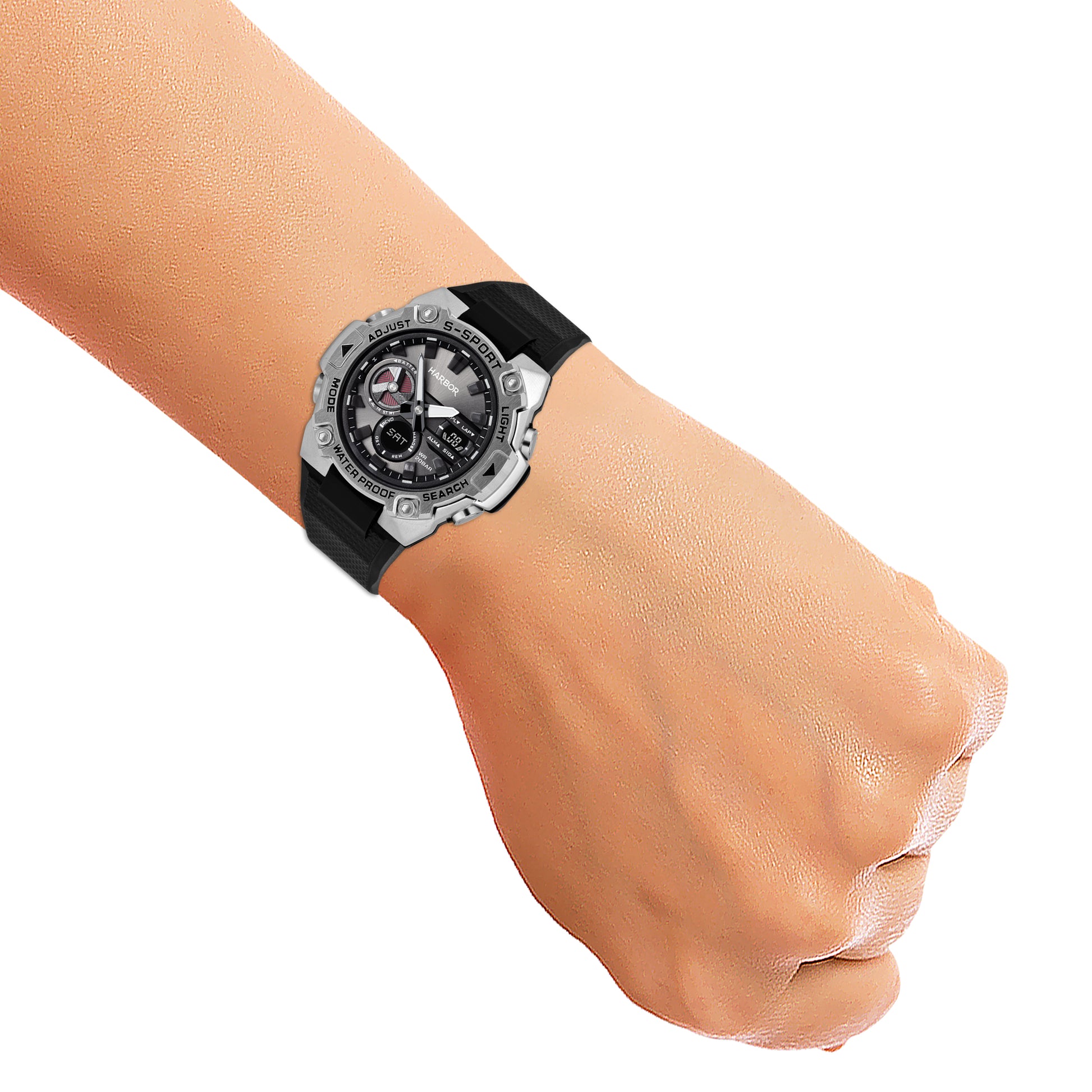 Harbor 9125 Black Multi Time Zone Watch