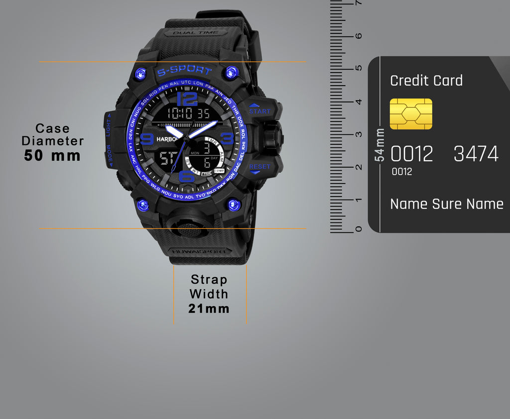 Harbor 9091 Blue Sports Watch
