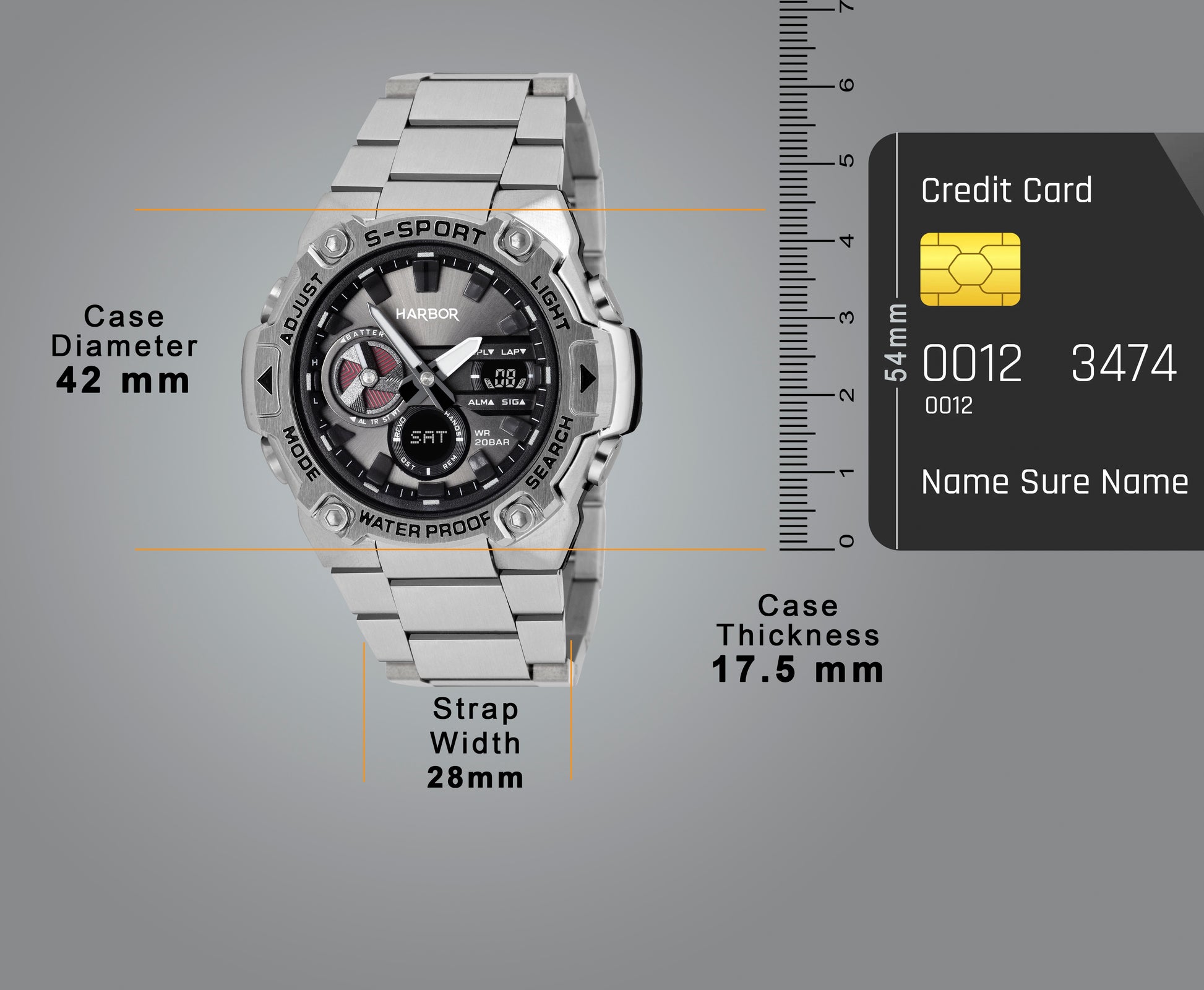 Harbor 9125 Stainless Steel Watch For Men