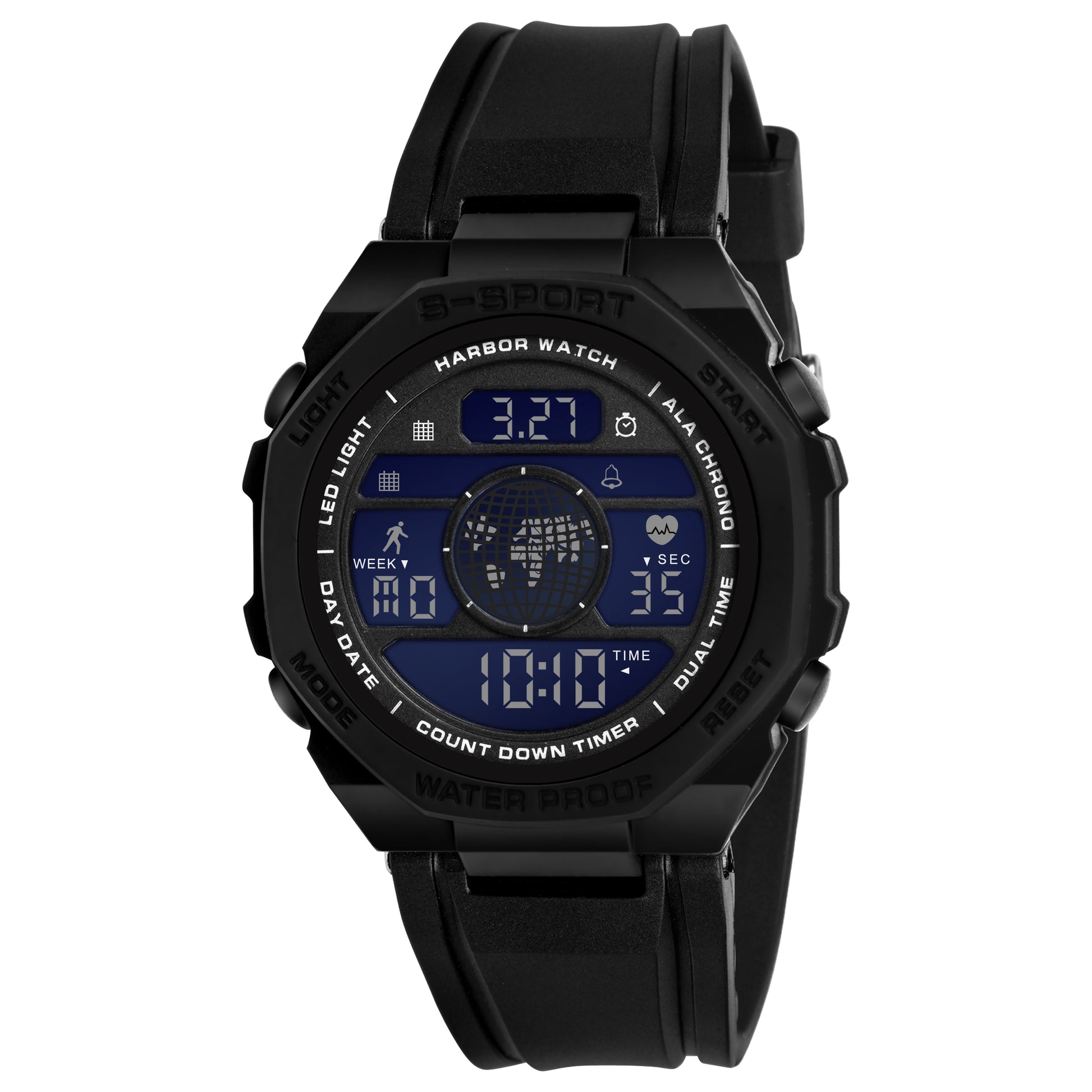 Harbor 9134 Black Digital Sports Watch