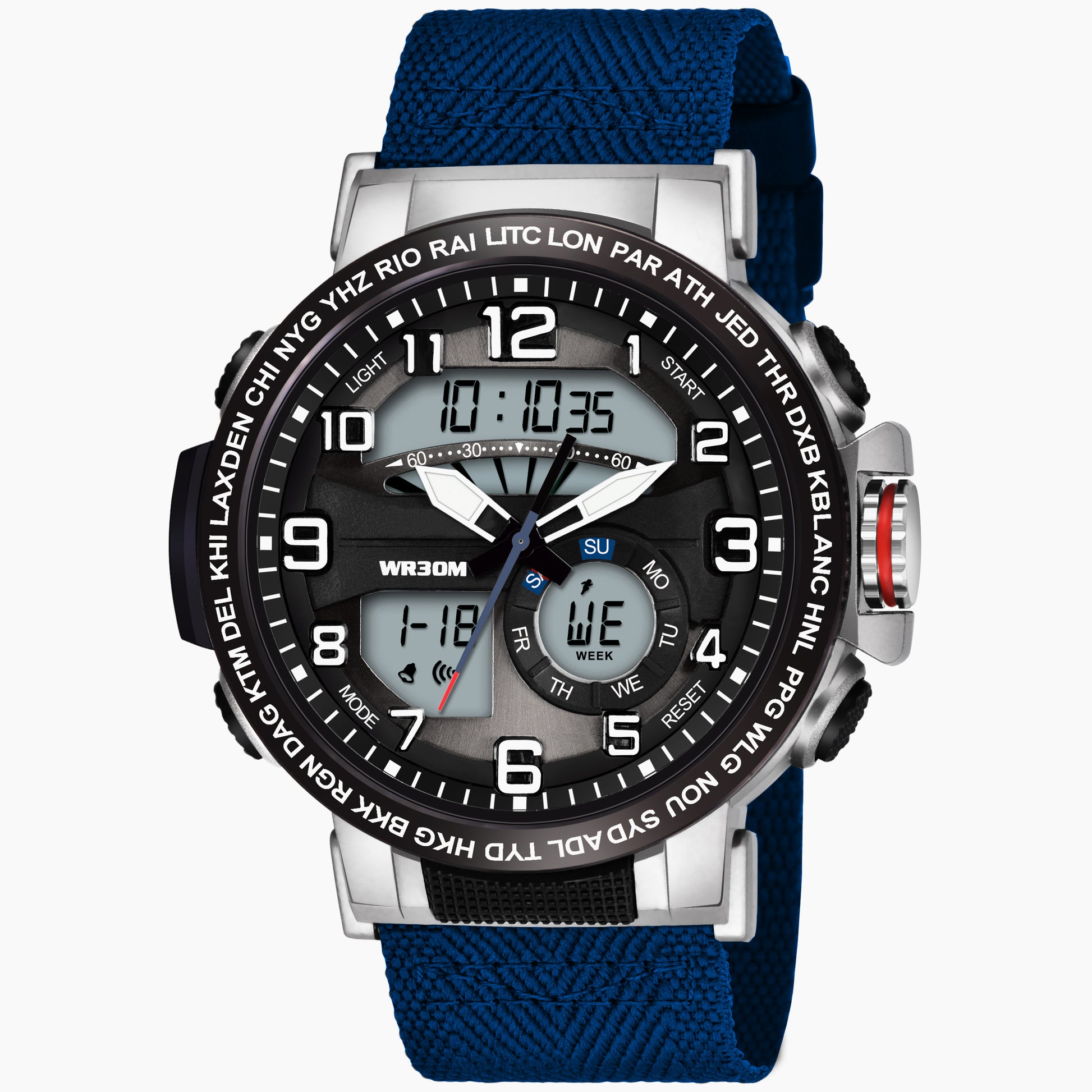 Harbor 1001 Blue Analog Digital Wrist Watch For Men