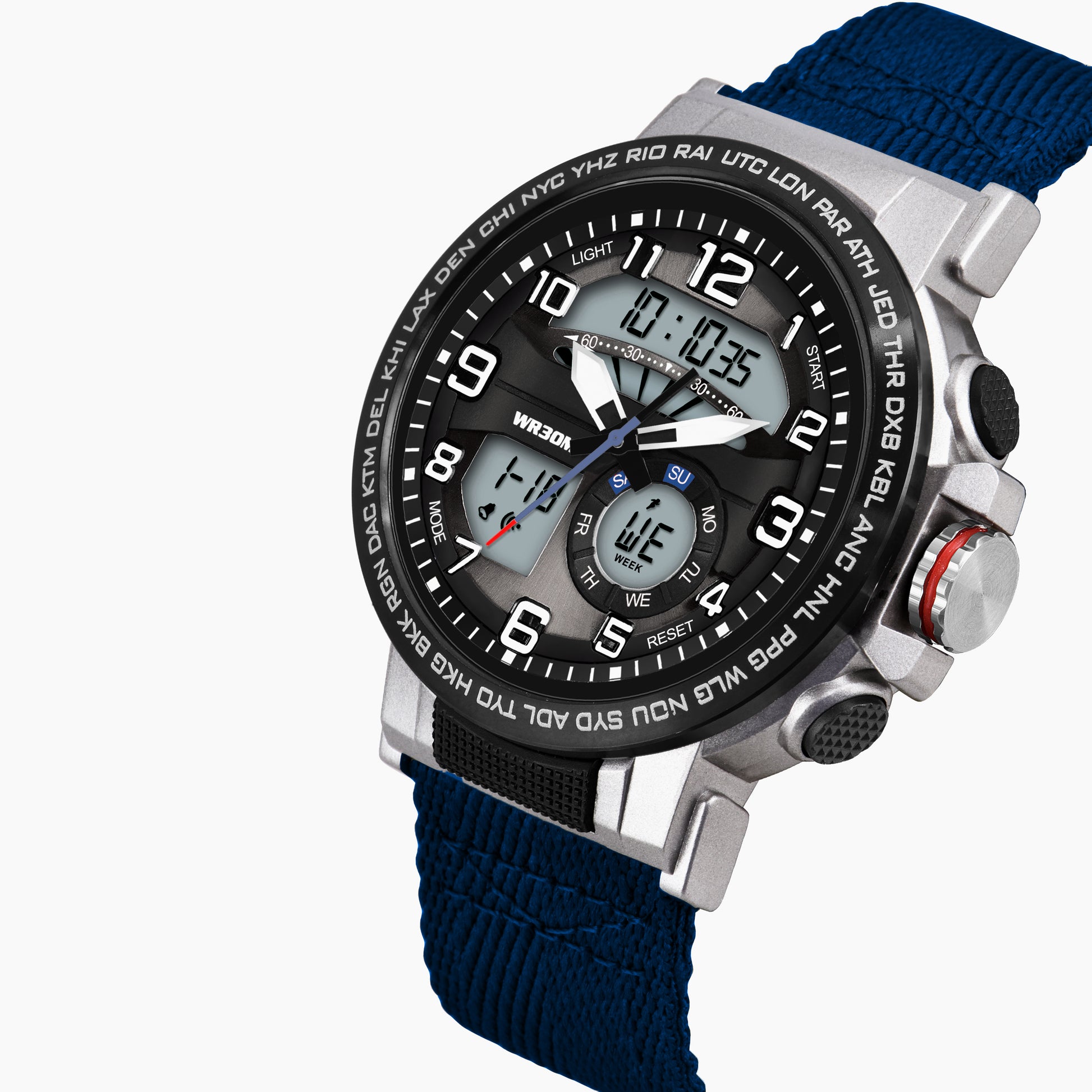 Harbor 1001 Blue Analog Digital Wrist Watch For Men