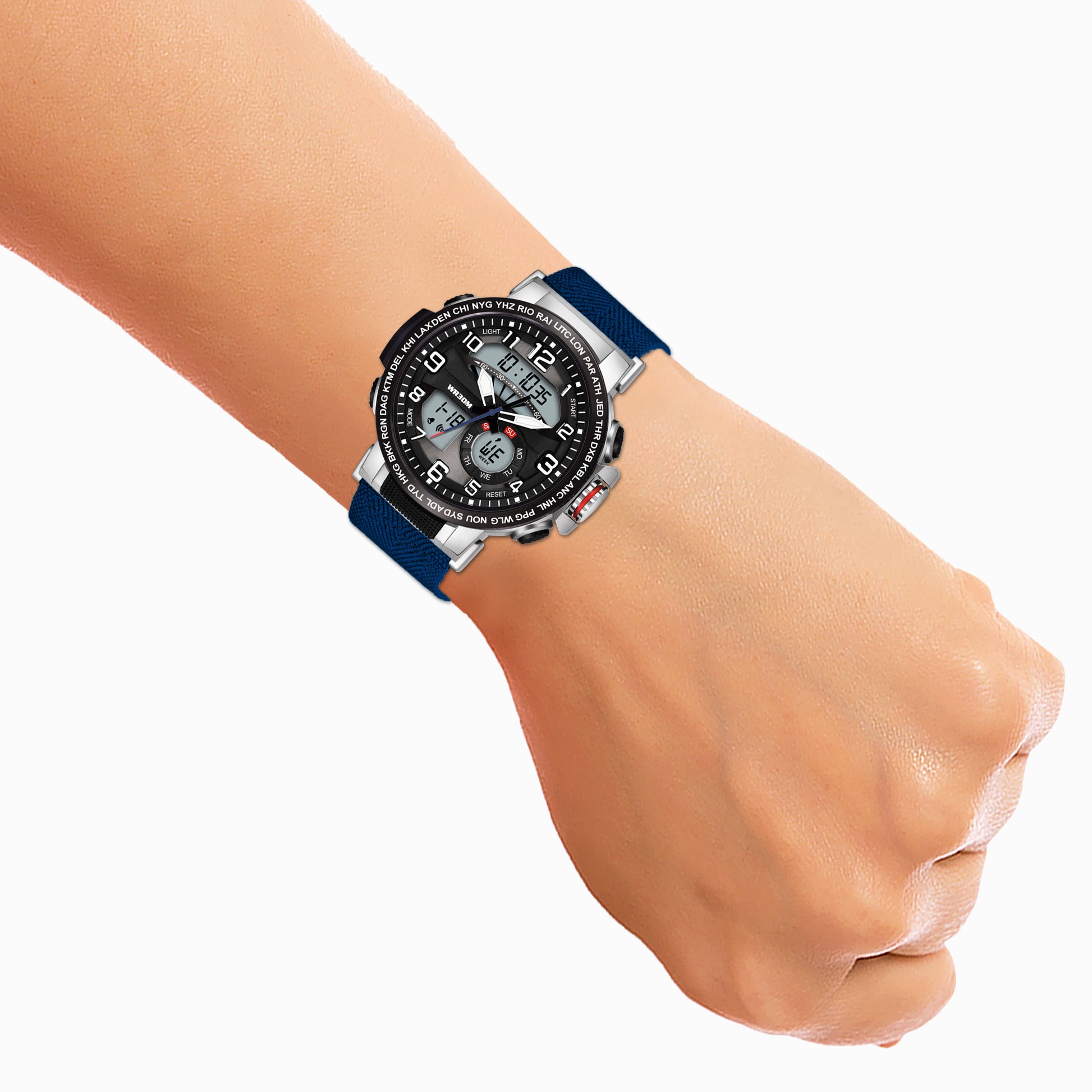 Harbor 1001 Blue Analog Digital Wrist Watch For Men