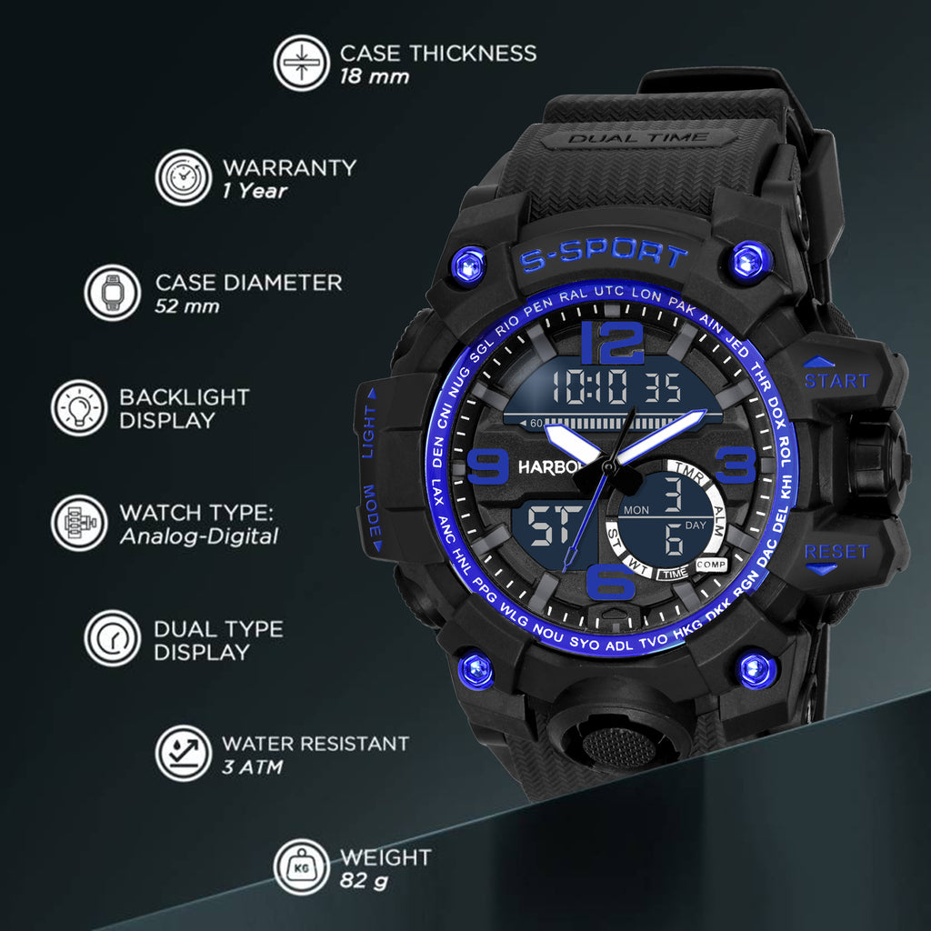 Harbor 9091 Blue Sports Watch