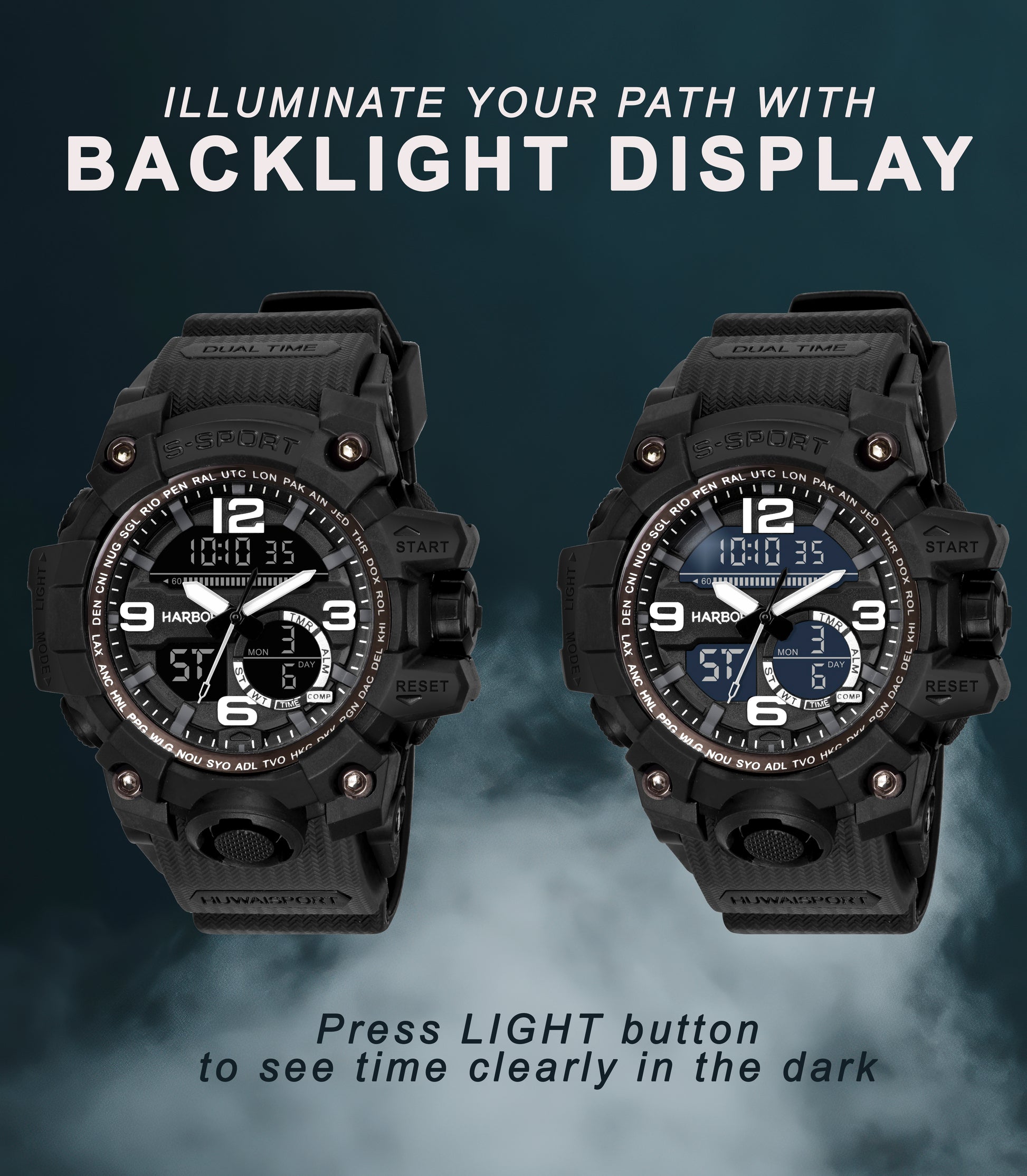 Harbor 9091 Black Sports Watch