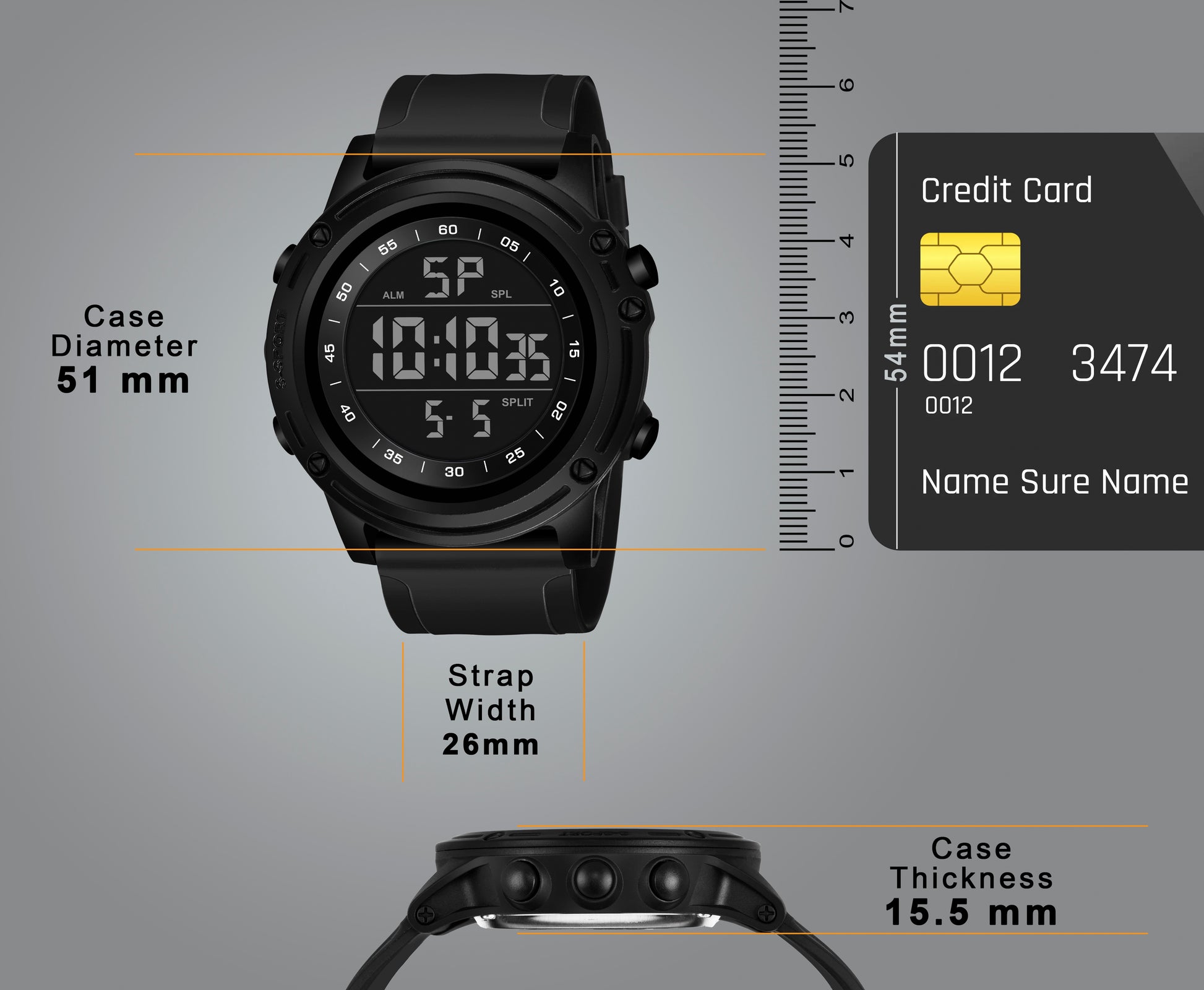 Harbor 9086 Green Digital Sports Watch
